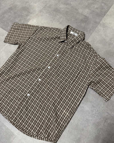 レトロチェック半袖オーバーシャツ NS0130