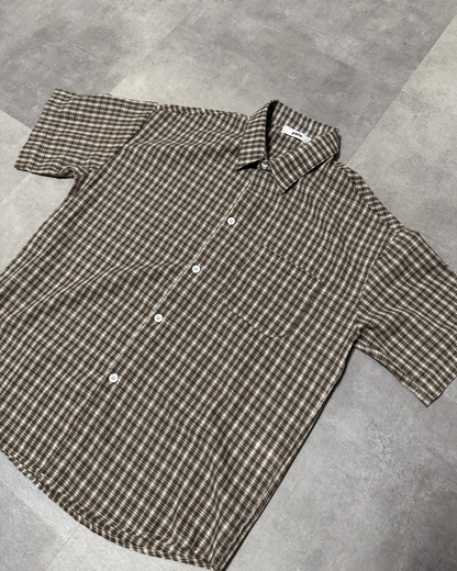 レトロチェック半袖オーバーシャツ NS0130
