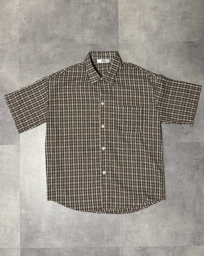 レトロチェック半袖オーバーシャツ NS0130