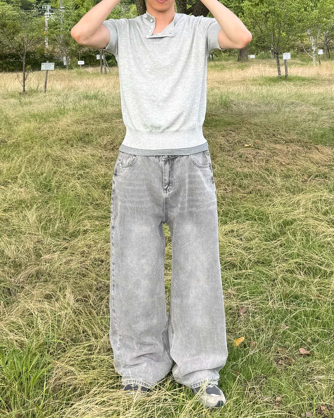 アメリカンワイドレッグレトロウォッシュグレーデニム
NS0161