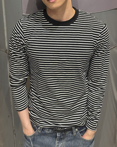 スリムフィットボーダーロングTシャツ NS0216