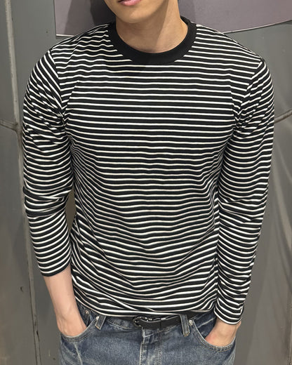 スリムフィットボーダーロングTシャツ NS0216