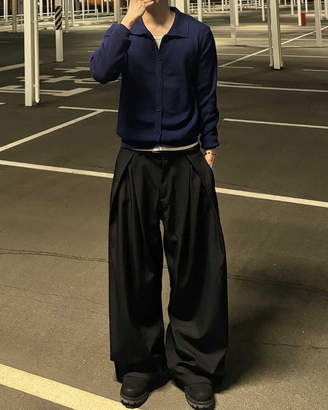 襟付きリブカーディガン NS0251