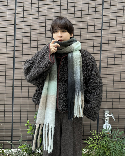グレイッシュチェックマフラー OD0049