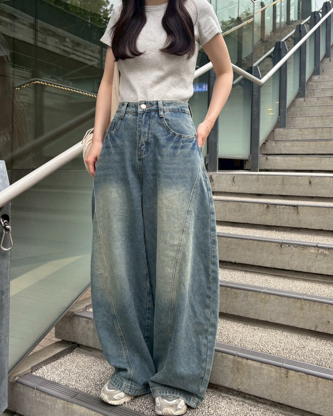ラインバルーンデニムパンツ CM0010