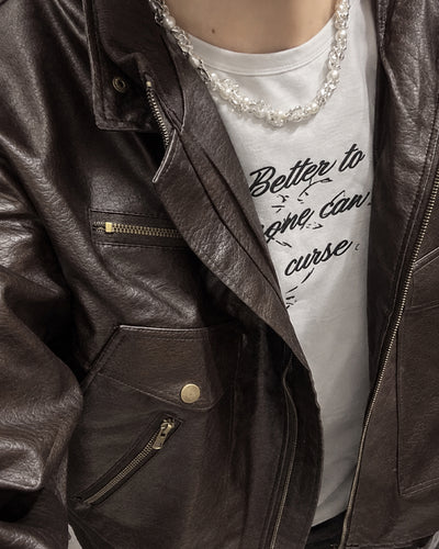 グラフィックプリントルーズロングTシャツ OU0035