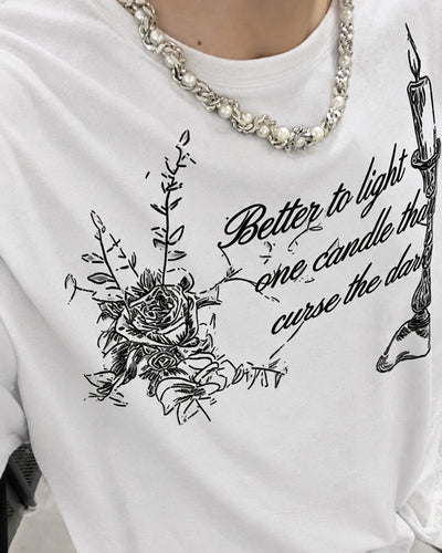 グラフィックプリントルーズロングTシャツ OU0035