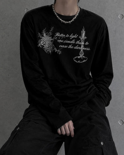 グラフィックプリントルーズロングTシャツ OU0035