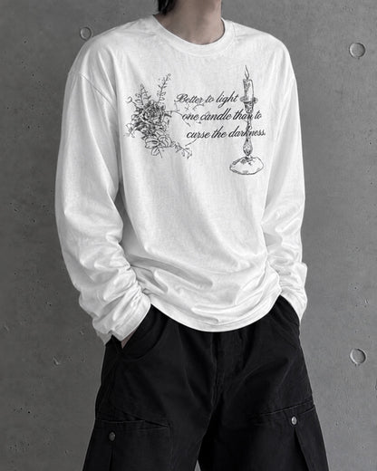 グラフィックプリントルーズロングTシャツ OU0035