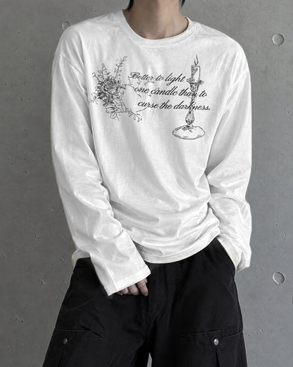 グラフィックプリントルーズロングTシャツ OU0035