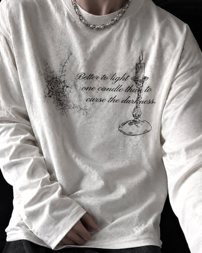 グラフィックプリントルーズロングTシャツ OU0035