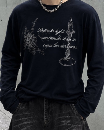 グラフィックプリントルーズロングTシャツ OU0035
