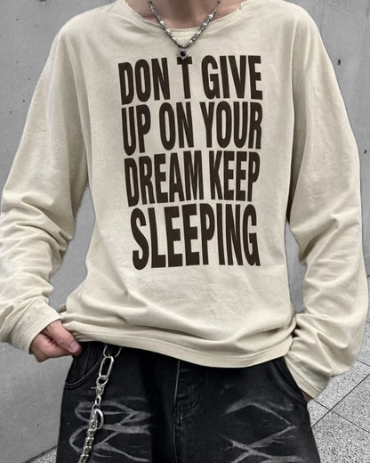 ビッグレタリングプリントロングTシャツ OU0047