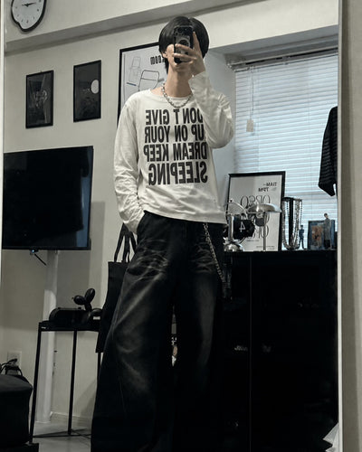 ビッグレタリングプリントロングTシャツ OU0047