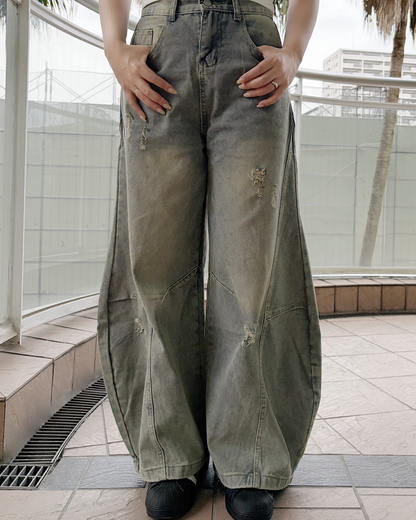 レトロウォッシュワイドパンツ OV0069
