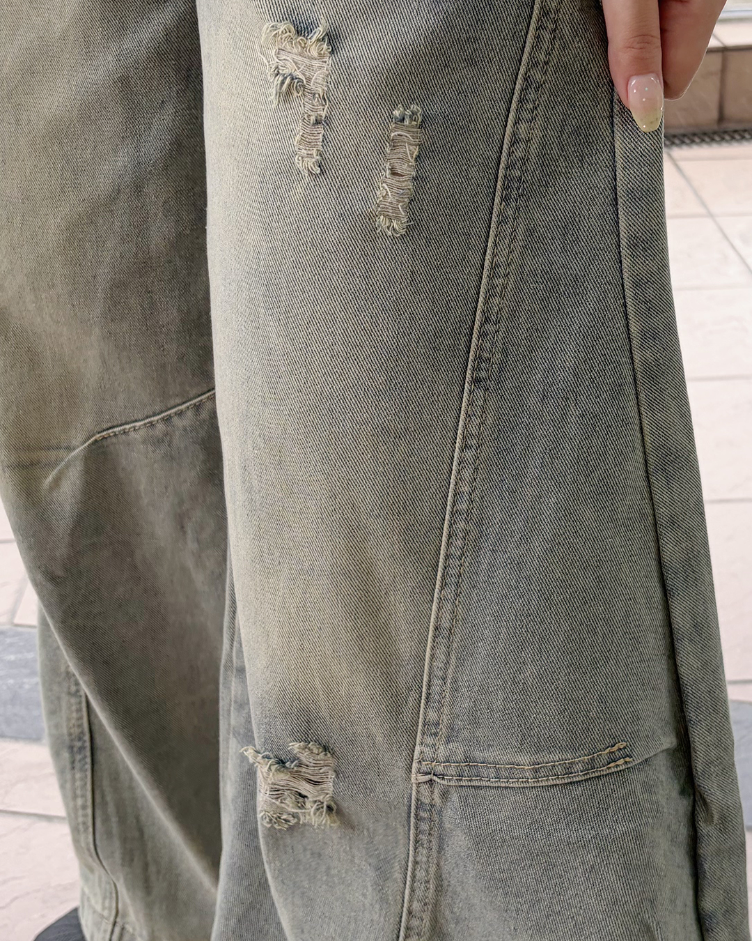 レトロウォッシュワイドパンツ OV0069