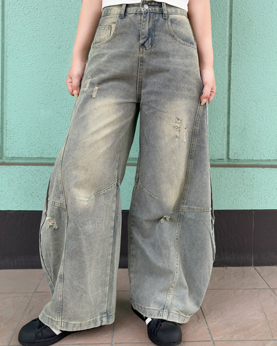 レトロウォッシュワイドパンツ OV0069