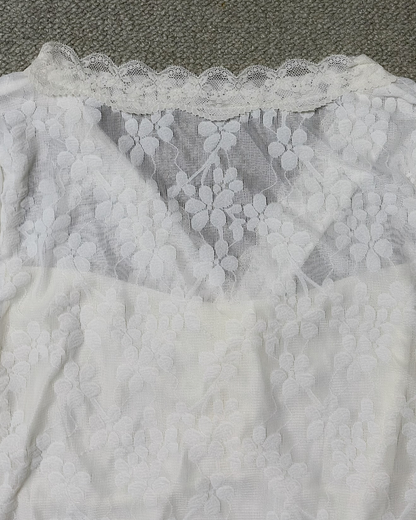 メッシュ花柄ブラウス OV0076