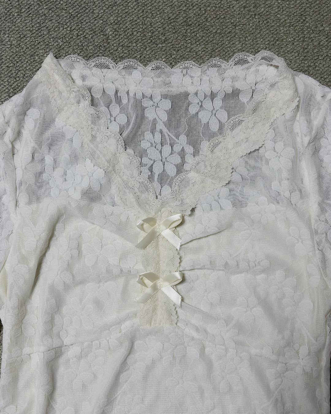 メッシュ花柄ブラウス OV0076
