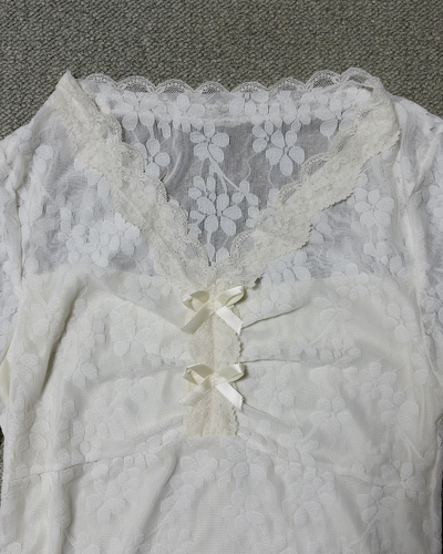 メッシュ花柄ブラウス OV0076