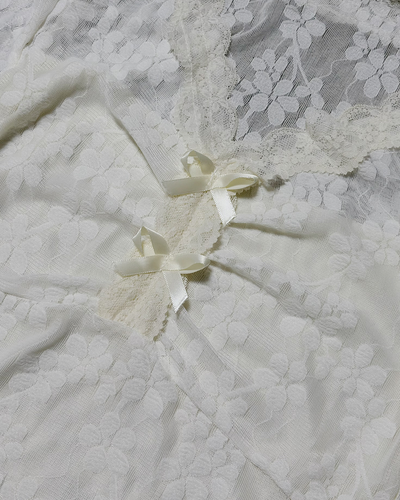 メッシュ花柄ブラウス OV0076