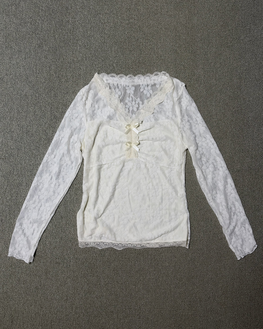 メッシュ花柄ブラウス OV0076