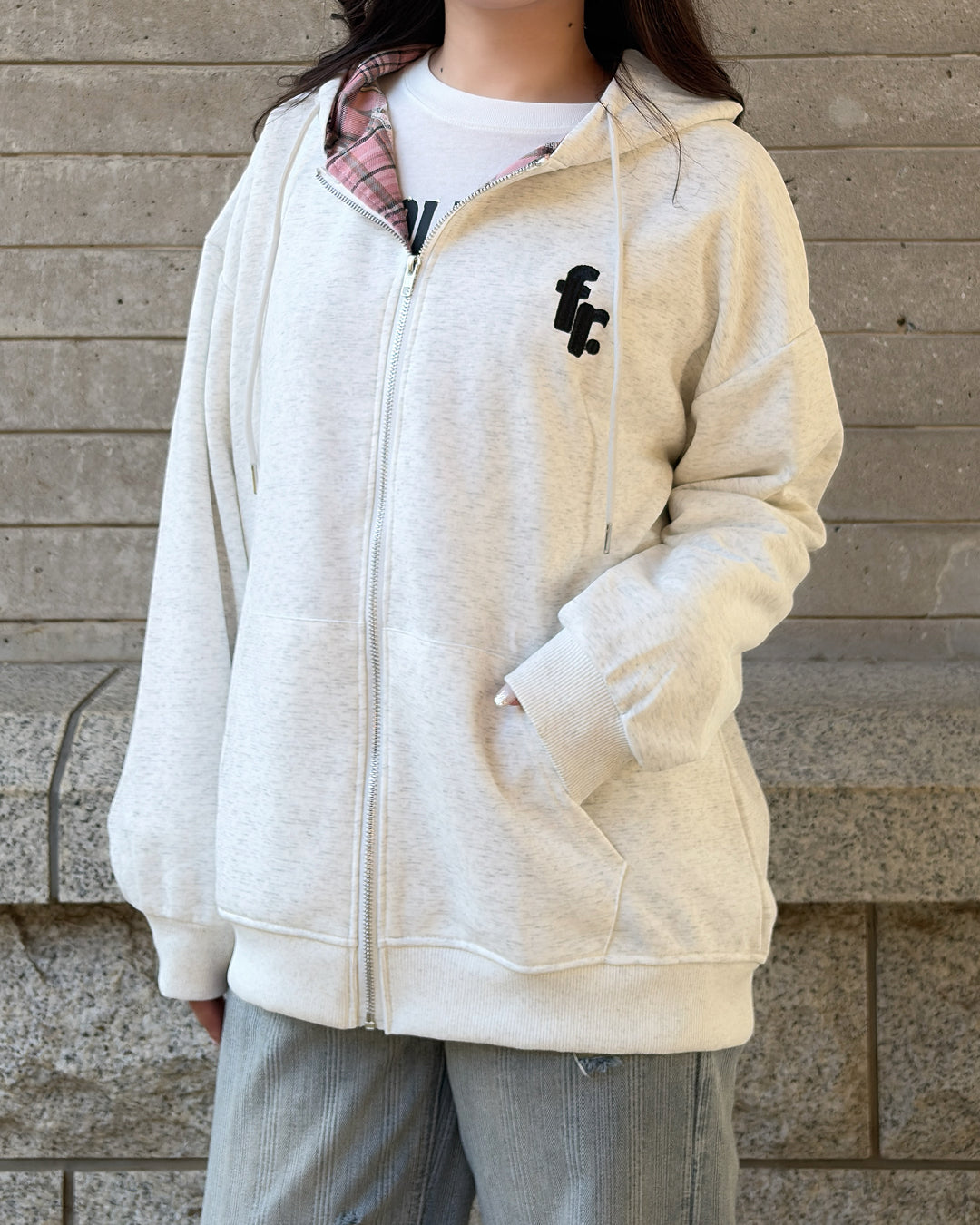 オーバーサイズジップアップフーディー OV0133