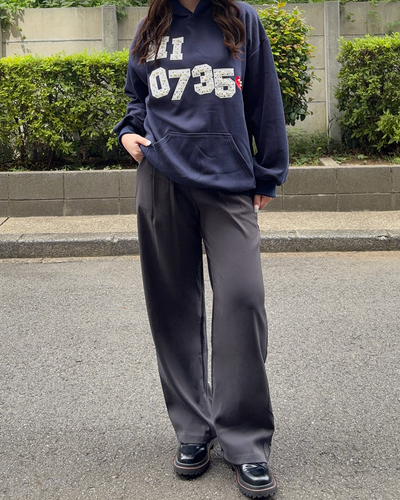 ハイウエストドレープカジュアルワイドパンツ OV0147