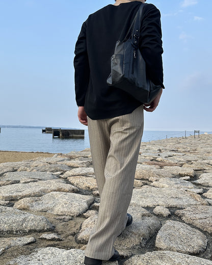 ピンストライプ ワイドスラックス PA0028