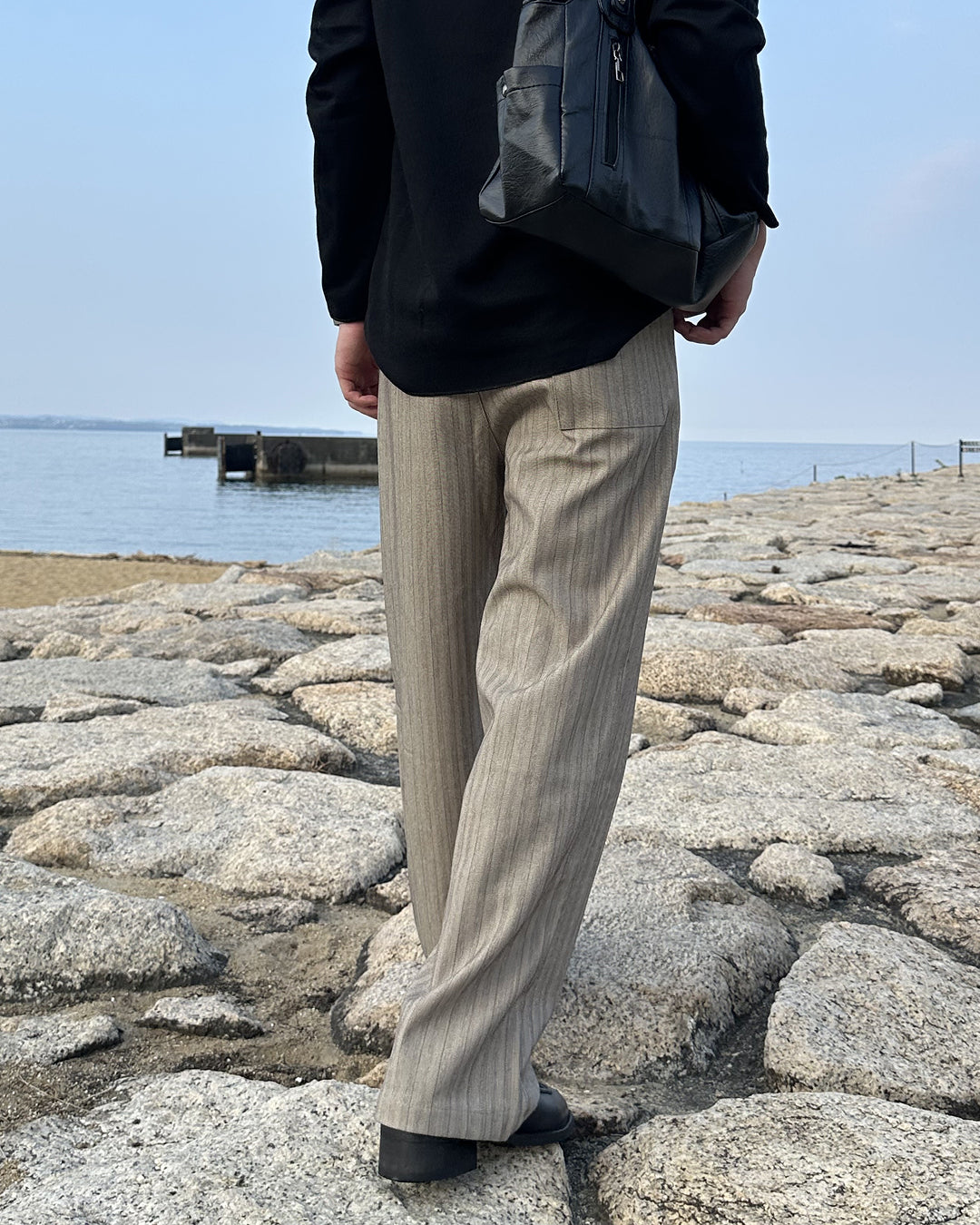 ピンストライプ ワイドスラックス PA0028