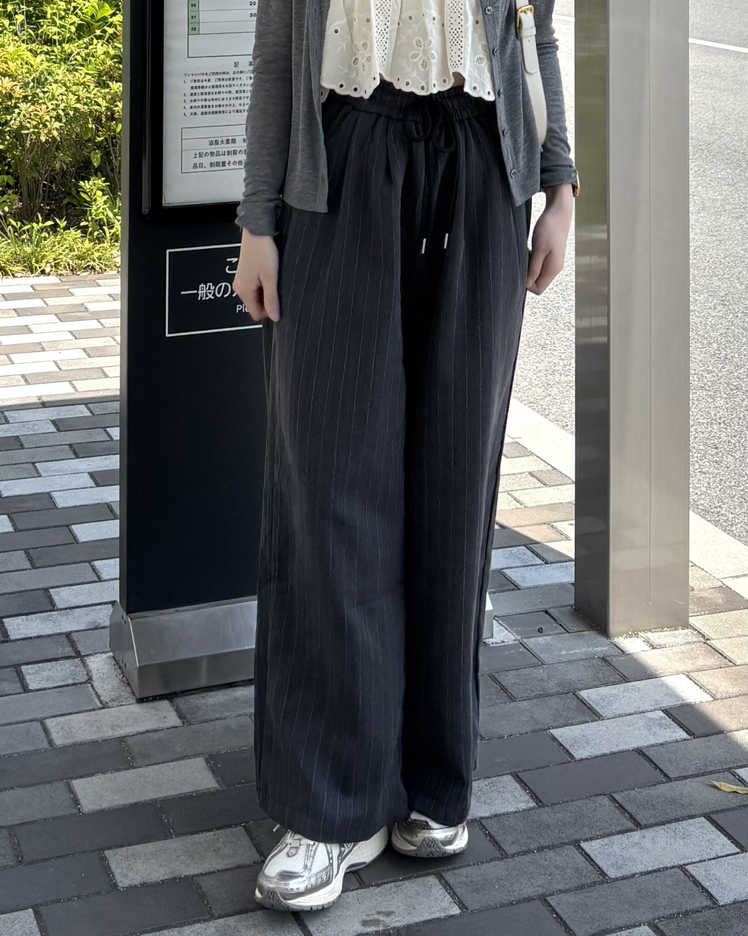 ピンストライプカジュアルパンツ PO0021