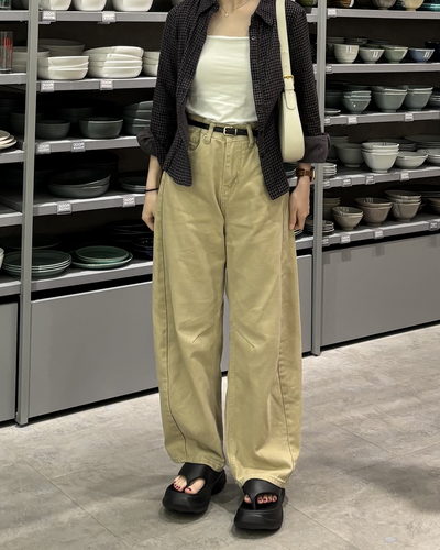 ボタンチェックグレーシャツ PO0065