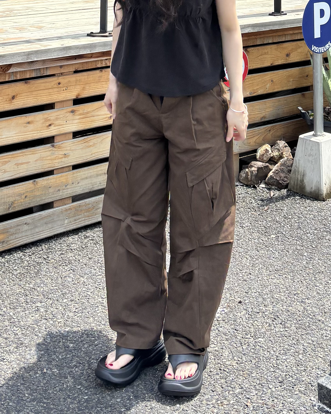 ワークワイドレッグパンツ PO0070