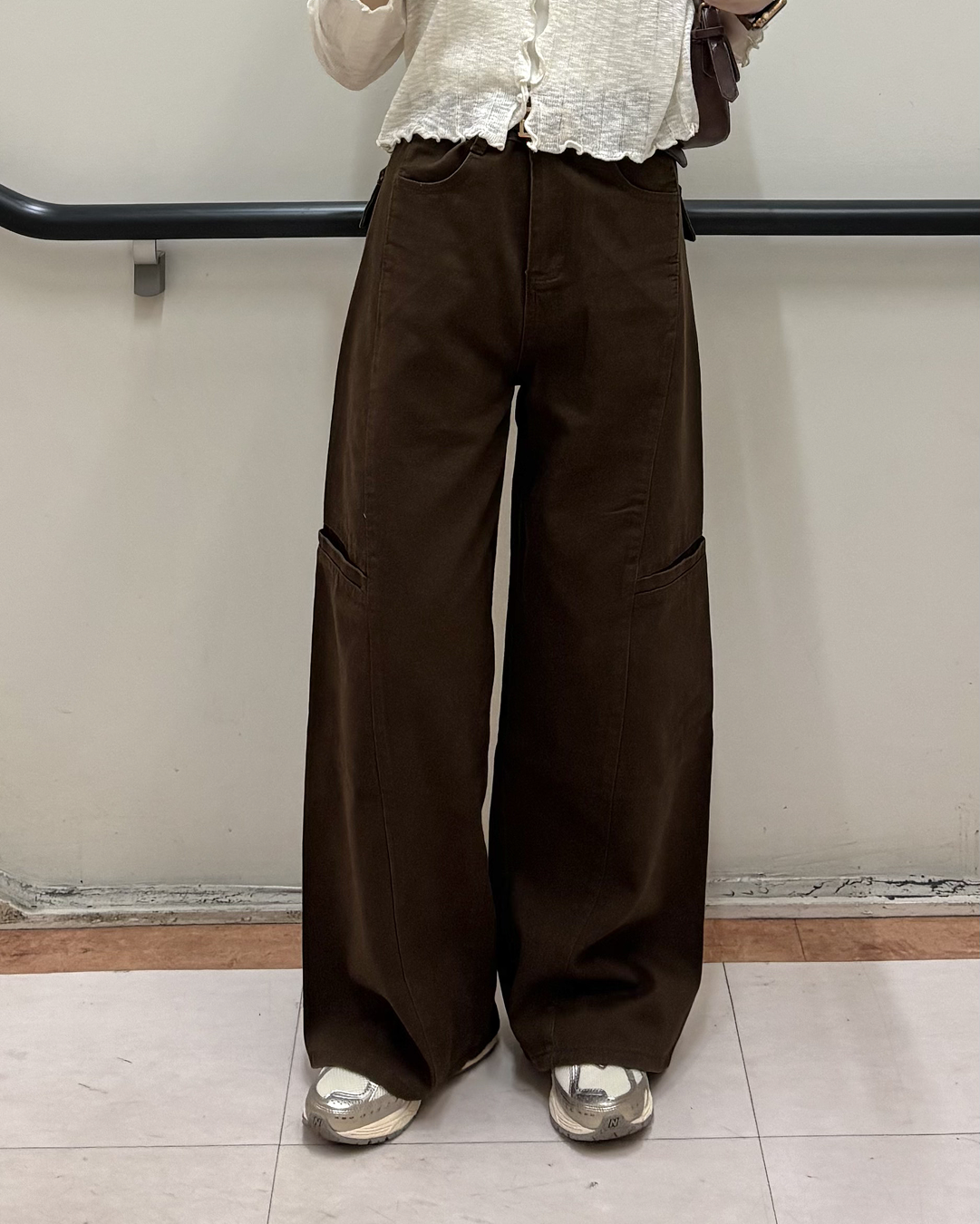 シンプルカジュアルブラウンパンツ PO0071