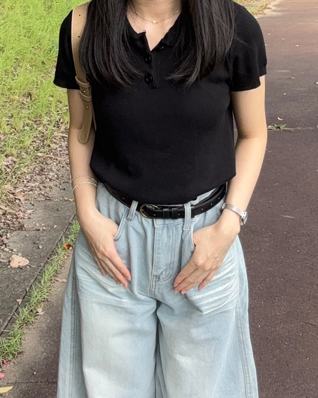 レトロゴールドバックルベルト PO0077