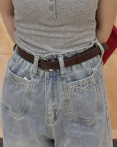 レトロゴールドバックルベルト PO0077