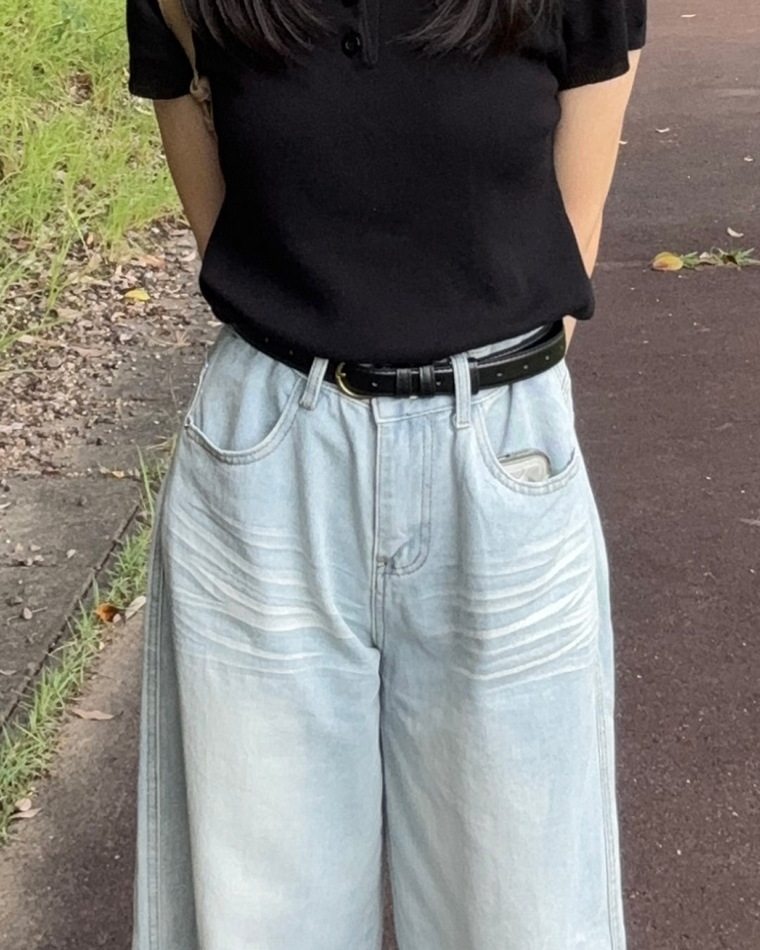 レトロゴールドバックルベルト PO0077