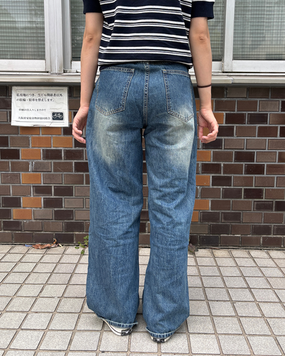 ワイドレッグウォッシュデニムパンツ PZ0109