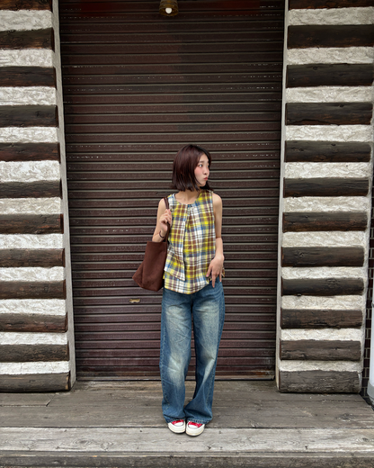 ワイドレッグウォッシュデニムパンツ PZ0109