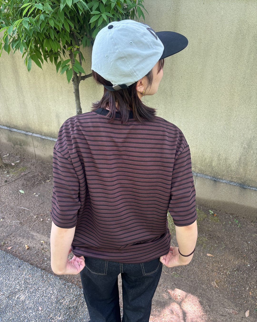 ワッフルストライプTシャツ PZ0124