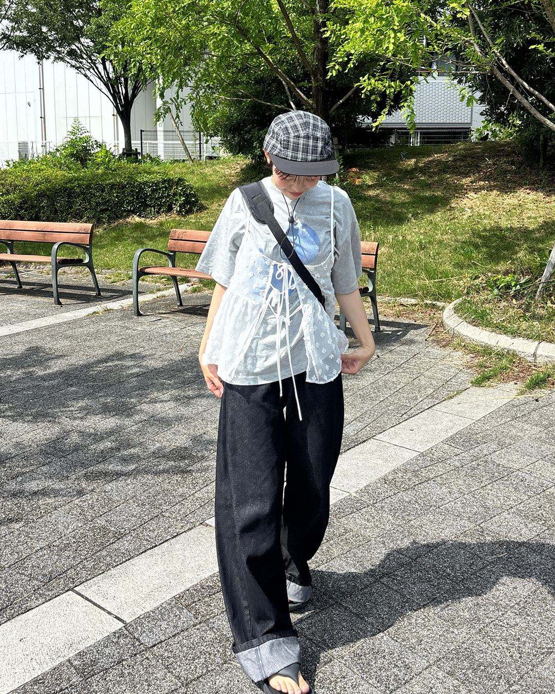チェックストラップキャップ PZ0126
