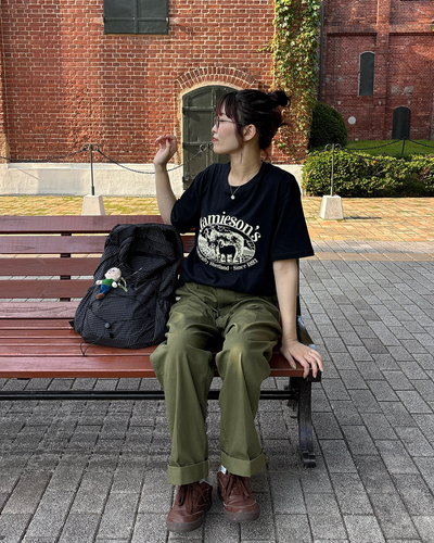 カレッジロゴアニマルプリントTシャツ PZ0134