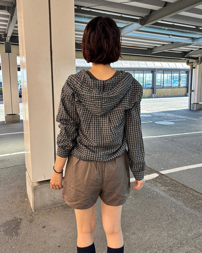 チェック柄フーディシャツ PZ0145