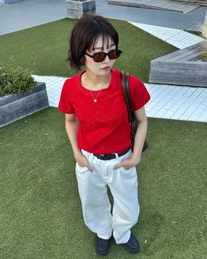 フラワーデザインスリムTシャツ PZ0161