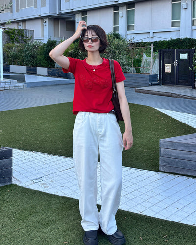 フラワーデザインスリムTシャツ PZ0161
