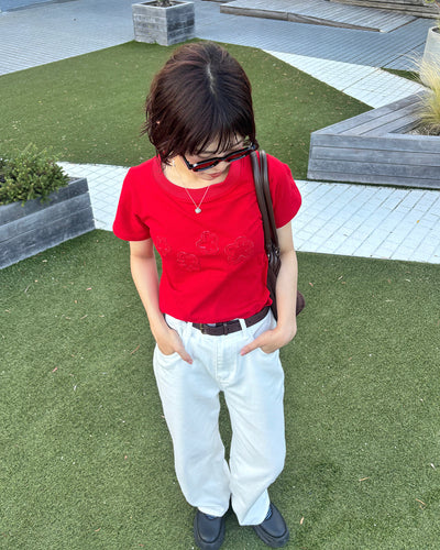 フラワーデザインスリムTシャツ PZ0161