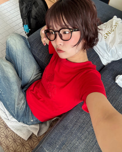 フラワーデザインスリムTシャツ PZ0161