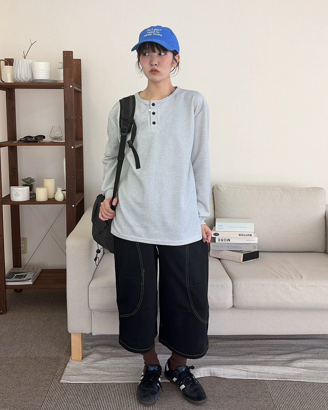 ルーズヘンリーネックロンT PZ0169