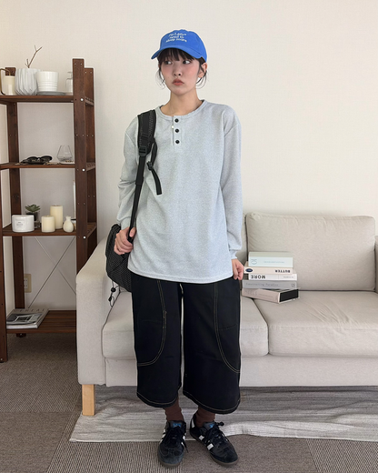 ルーズヘンリーネックロンT PZ0169