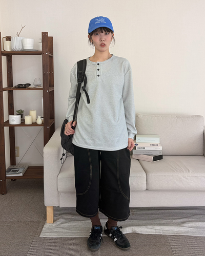 ルーズヘンリーネックロンT PZ0169